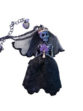 Betsey Johnson Dark Bride Magic Pendant Necklace (Missing legs under dress)